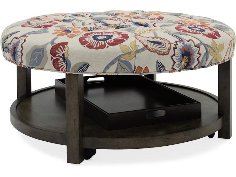 HF Custom Living Room Harlow Round Tufted Ottoman 6701-006 at Norwood Furniture