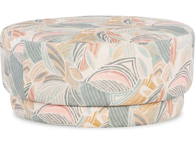 HF Custom Upholstery Living Room Silas Large Round Ottoman 6682-078 at Norwood Furniture