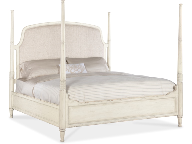 Hooker Furniture Bedroom Americana King Upholstered Poster Bed 7050-90666-02 at Norwood Furniture