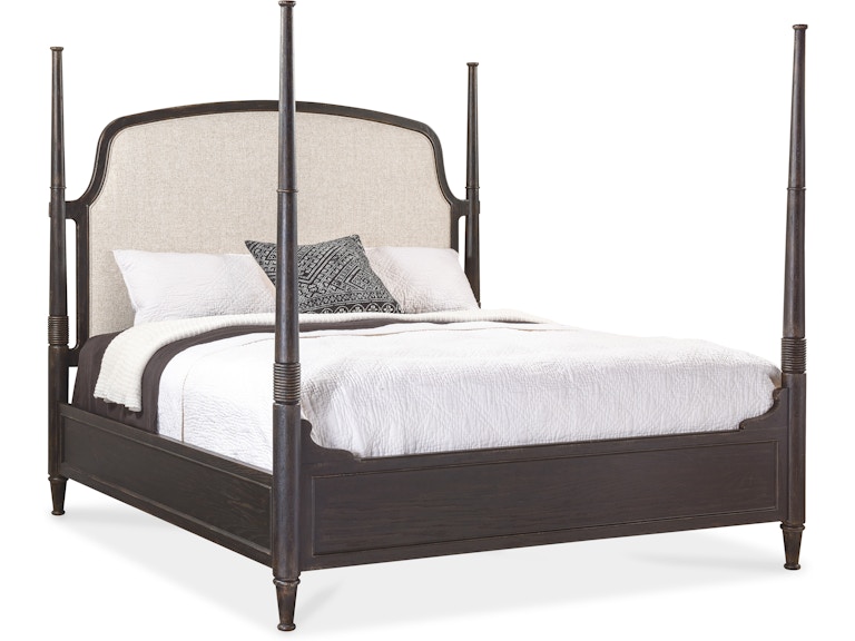 Hooker Furniture Bedroom Americana Queen Upholstered Poster Bed 7050-90650-89 at Norwood Furniture