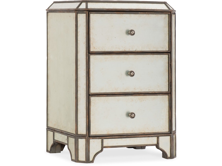 Hooker Furniture Bedroom Arabella Mirrored Three-Drawer Nightstand 1610-90116-EGLO At Norwood Furniture
