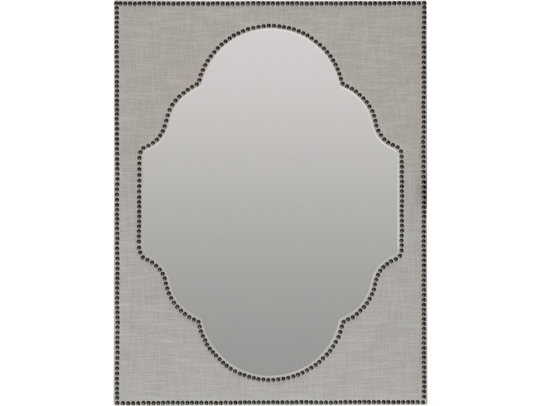Hooker Furniture Bedroom Boheme Nourmand Linen Wrapped Mirror 5750-90008-GRY at Norwood Furniture