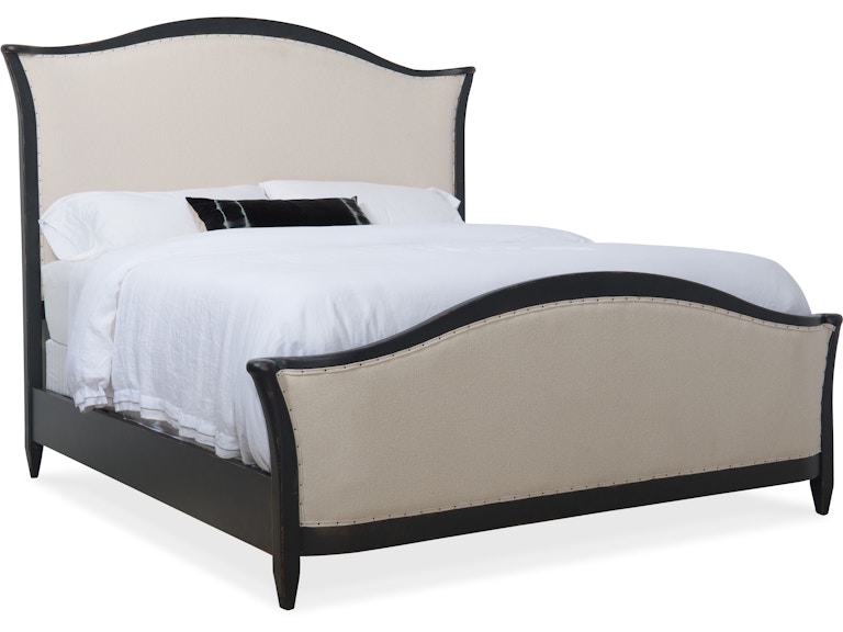 Hooker Furniture Bedroom Ciao Bella Cal King Upholstered Bed- Black 5805-90860-99 at Norwood Furniture