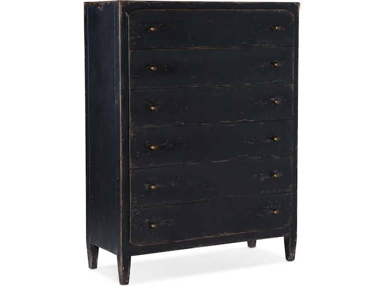 Hooker Furniture Bedroom Ciao Bella Six-Drawer Chest- Black 5805-90010-99 at Norwood Furniture