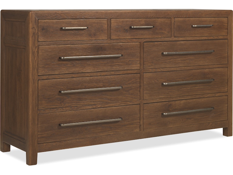 Hooker Furniture Bedroom Driftwood Nine-Drawer Dresser 6820-90201-85 at Norwood Furniture