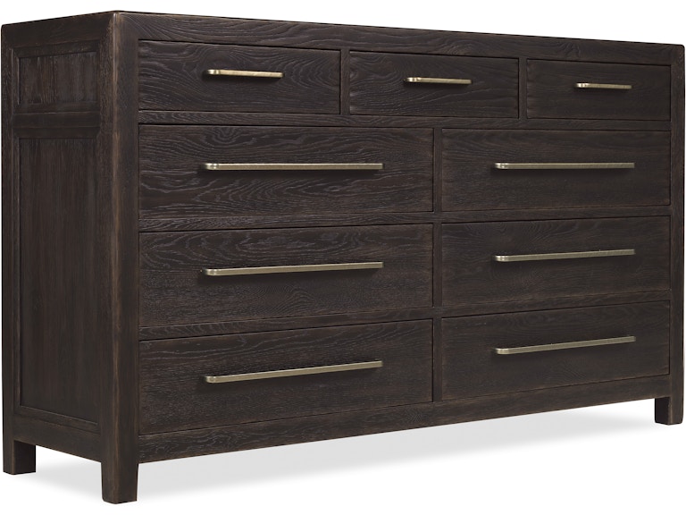 Hooker Furniture Bedroom Driftwood Nine-Drawer Dresser 6820-90201-99 at Norwood Furniture