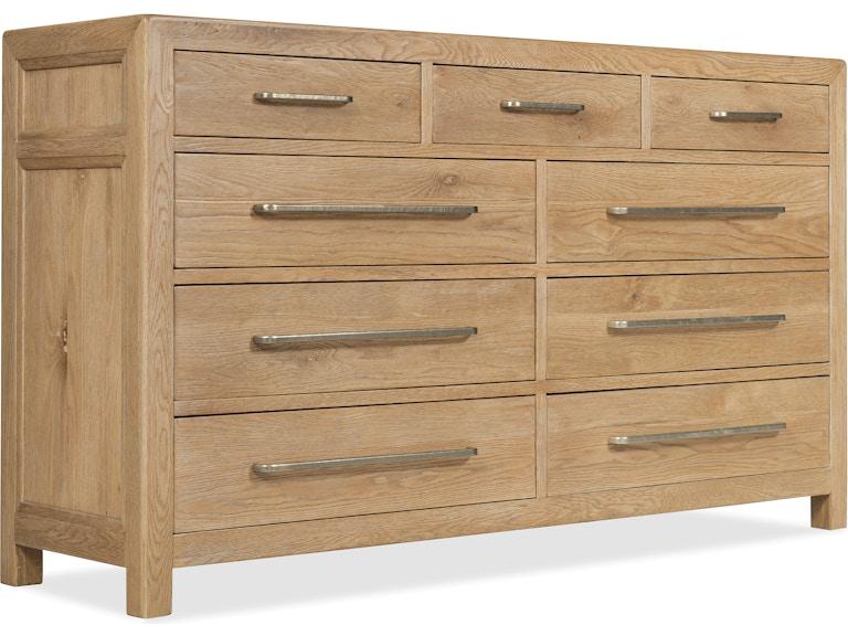 Hooker Furniture Bedroom Driftwood Nine-Drawer Dresser 6820-90201-80 at Norwood Furniture