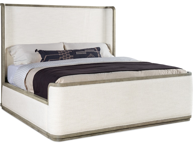 Hooker Furniture Bedroom Linville Falls Boones King Upholstered Shelter Bed 6150-90466-85 at Norwood Furniture