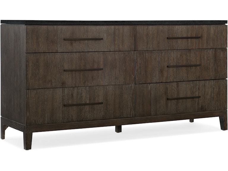 Hooker Furniture Bedroom Miramar Aventura Raphael Six-Drawer Stone Top Dresser 6202-90002-DKW at Norwood Furniture