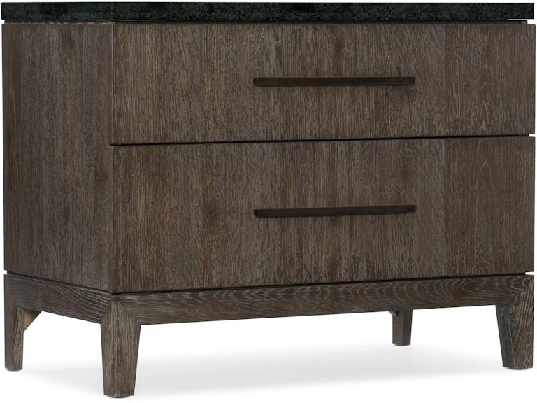 Hooker Furniture Bedroom Miramar Aventura San Marcos Stone Top Nightstand 6202-90015-DKW at Norwood Furniture