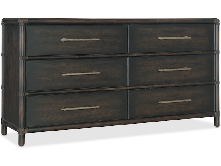 Hooker Furniture Bedroom Retreat Pole Rattan Dresser 6950-90202-99 at Norwood Furniture