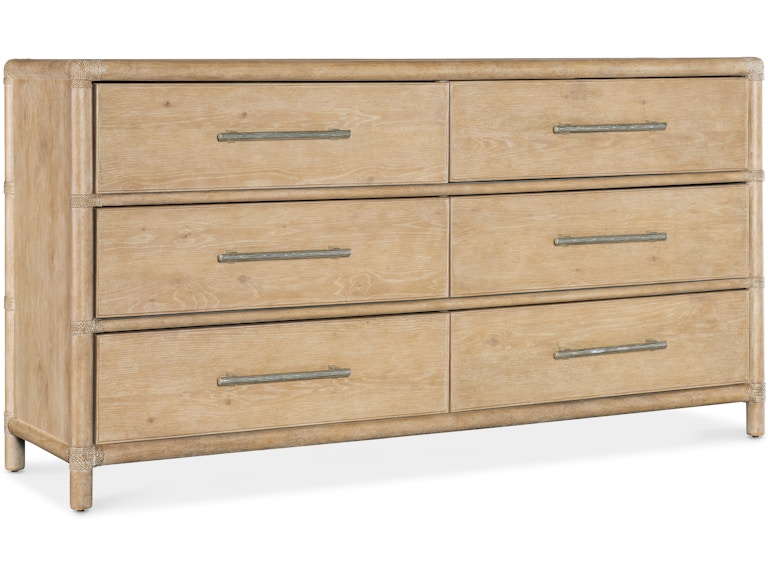 Hooker Furniture Bedroom Retreat Pole Rattan Dresser 6950-90202-80 at Norwood Furniture