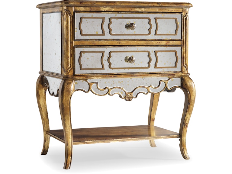 Hooker Furniture Bedroom Sanctuary Mirrored Leg Nightstand-Bling 3016-90015 at Norwood Furniture