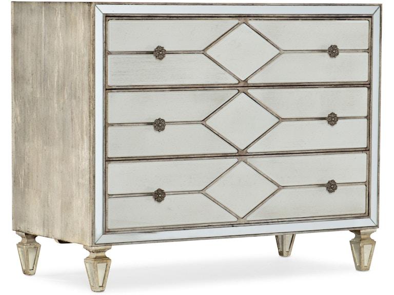 Hooker Furniture Bedroom Sanctuary Queen of Diamonds Bachelorette Chest 5875-90017-95 at Norwood Furniture