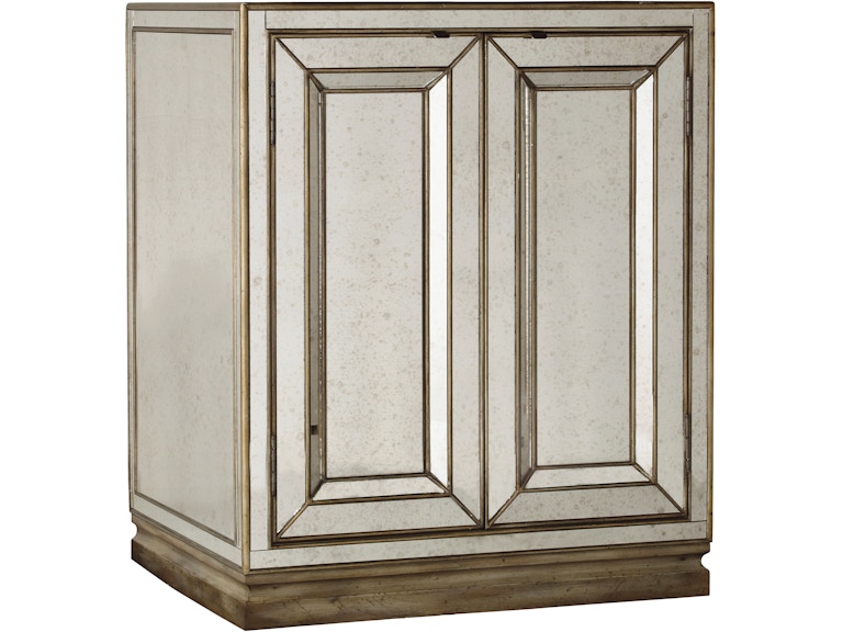Hooker Furniture Bedroom Sanctuary Two-Door Mirrored Nightstand - Visage 3014-90015 at Norwood Furniture