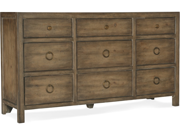Hooker Furniture Bedroom Sundance Nine-Drawer Dresser 6015-90202-89 at Norwood Furniture