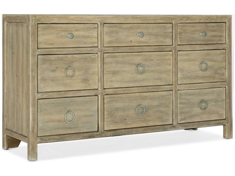 Hooker Furniture Bedroom Surfrider Nine-Drawer Dresser 6015-90202-80 at Norwood Furniture