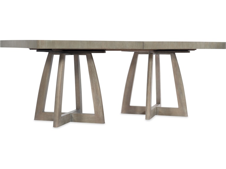 Hooker Furniture Casual Dining Affinity 78in Rectangle Pedestal Dining Table w/2-18in Leaves 6050-75206-GRY at Norwood Furniture