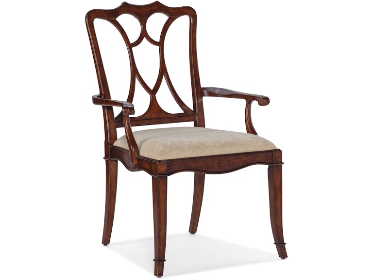 Hooker Furniture Casual Dining Charleston Upholstered Seat Arm Chair-2 per carton/price ea 6750-75300-85 at Norwood Furniture