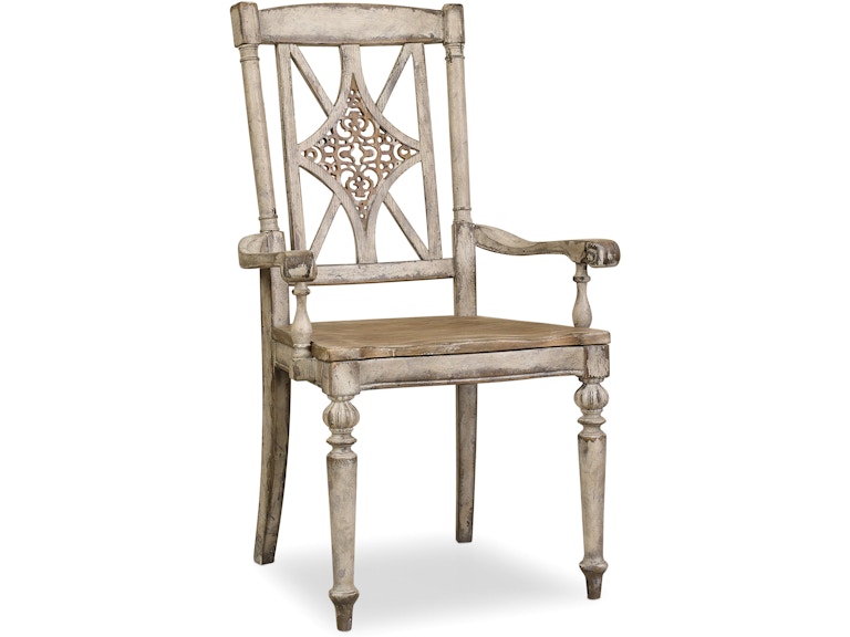 Hooker Furniture Casual Dining Chatelet Fretback Arm Chair - 2 per carton/price ea 5351-75300 at Norwood Furniture