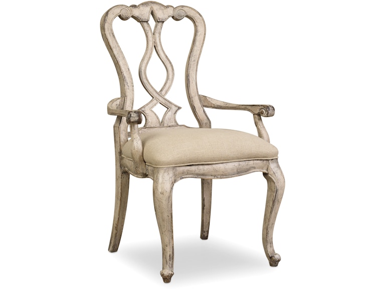 Hooker Furniture Casual Dining Chatelet Splatback Arm Chair - 2 per carton/price ea 5350-75400 at Norwood Furniture