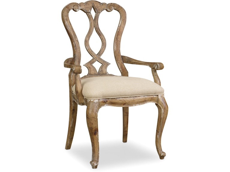 Hooker Furniture Casual Dining Chatelet Splatback Arm Chair - 2 per carton/price ea 5300-75400 at Norwood Furniture