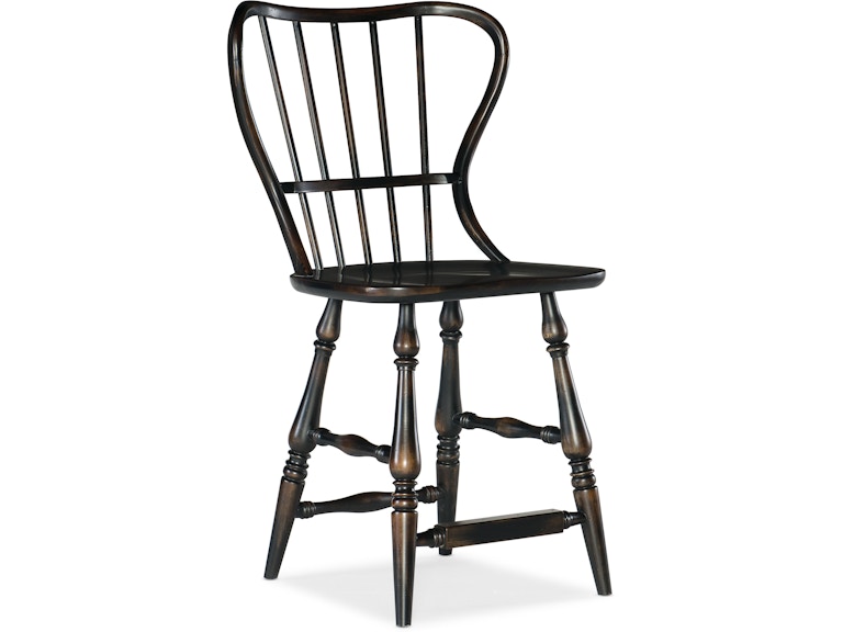 Hooker Furniture Casual Dining Ciao Bella Spindle Back Counter Stool-Black 5805-75351-99 at Norwood Furniture