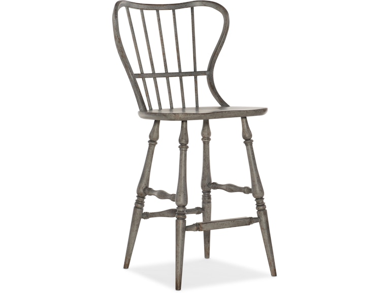 Hooker Furniture Casual Dining Ciao Bella Spindle Back Bar Stool-Speckled Gray 5805-75361-96 at Norwood Furniture