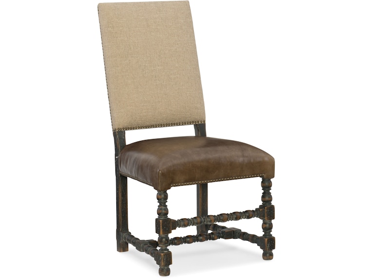 Hooker Furniture Casual Dining Hill Country Comfort Upholstered Side Chair - 2 per carton/price ea 5960-75410-BLK at Norwood Furniture