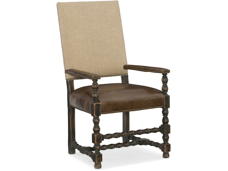 Hooker Furniture Casual Dining Hill Country Comfort Upholstered Arm Chair - 2 per carton/price ea 5960-75400-BLK at Norwood Furniture