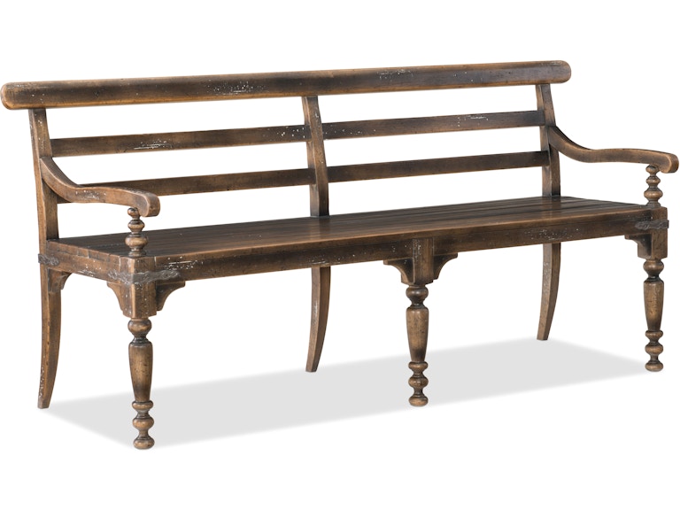 Hooker Furniture Casual Dining Hill Country Helotes Dining Bench 5960-75315-BRN at Norwood Furniture