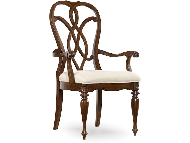 Hooker Furniture Casual Dining Leesburg Splatback Arm Chair - 2 per carton/price ea 5381-75300 at Norwood Furniture