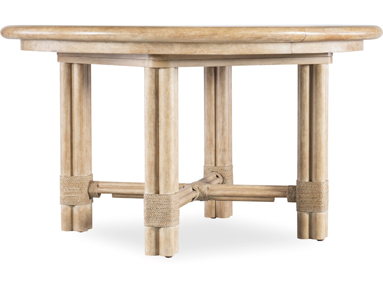 Hooker Furniture Casual Dining Retreat Pole Rattan Round Dining Table w/1-20in leaf 6950-75201-80 at Norwood Furniture
