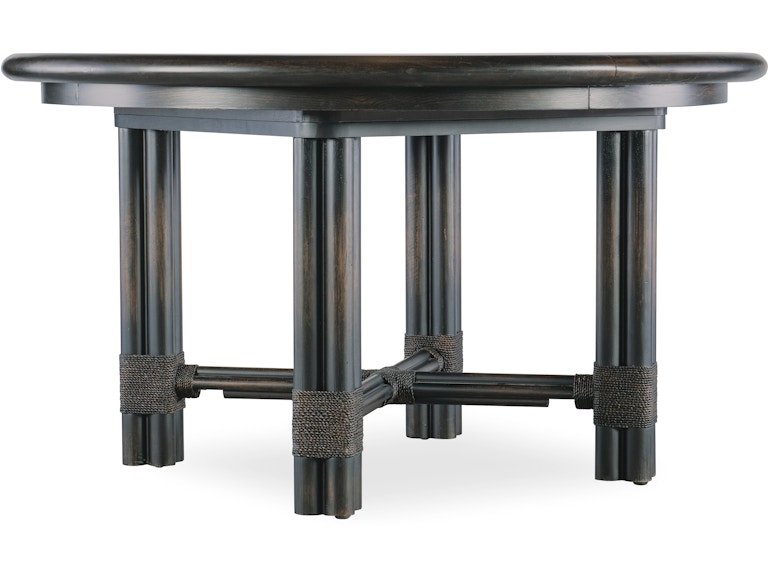 Hooker Furniture Casual Dining Retreat Pole Rattan Round Dining Table w/1-20in leaf 6950-75201-99 at Norwood Furniture