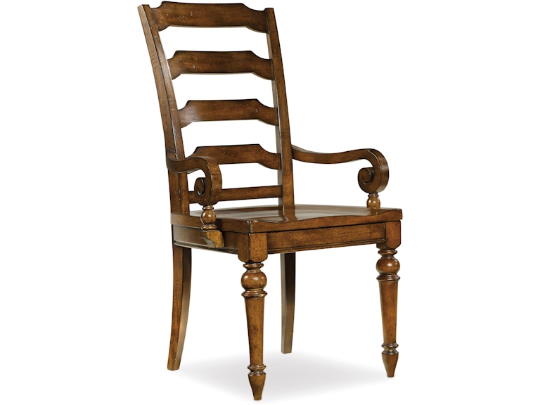 Hooker Furniture Casual Dining Tynecastle Ladderback Arm Chair - 2 per carton/price ea 5323-75300 at Norwood Furniture