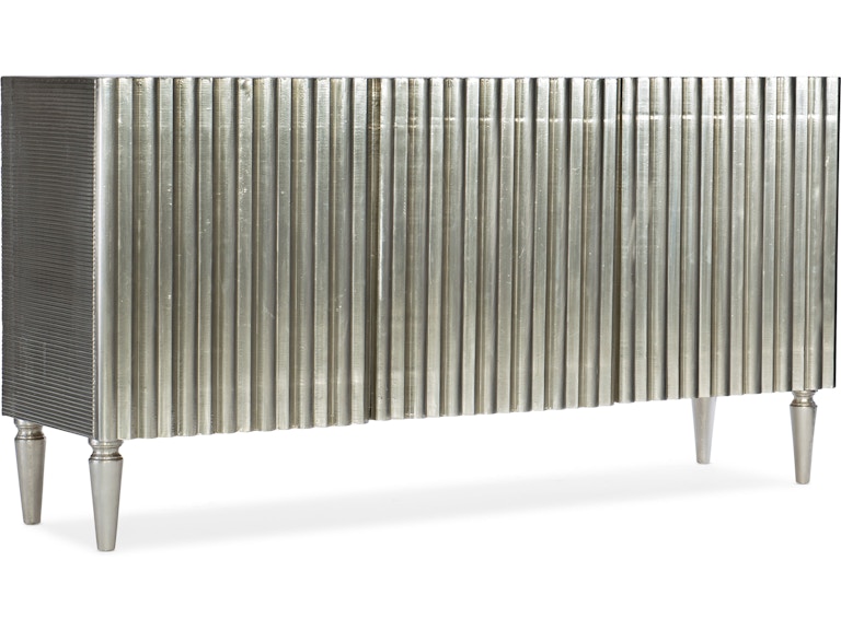 Hooker Furniture Home Entertainment German Silver Entertainment Console 5637-55468-SLV at Norwood Furniture