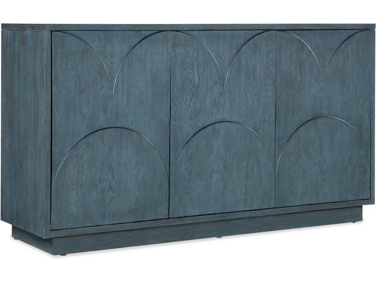 Hooker Furniture Home Entertainment Melange Round Valley Three Door Entertainment Credenza 628-55052-45 at Norwood Furniture