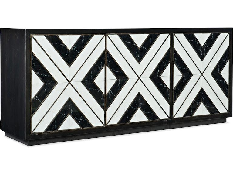 Hooker Furniture Home Entertainment Sanctuary Noir Et Blanc Entertainment Console 5875-55480-00 at Norwood Furniture