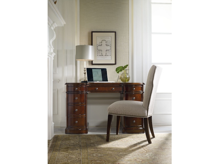 Hooker Furniture Home Office Cherry Knee-Hole Desk-Bow Front 299-10-301 At Norwood Furniture