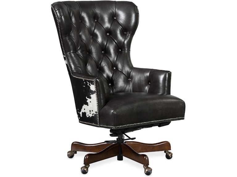 Hooker Furniture Home Office Katherine Executive Swivel Tilt Chair w/ Black & White HOH EC448-097 at Norwood Furniture
