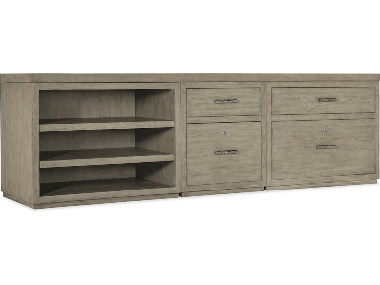 Hooker Furniture Home Office Linville Falls Credenza - 96in Top-Small File-Lateral File and Open 6150-10929-85 at Norwood Furniture