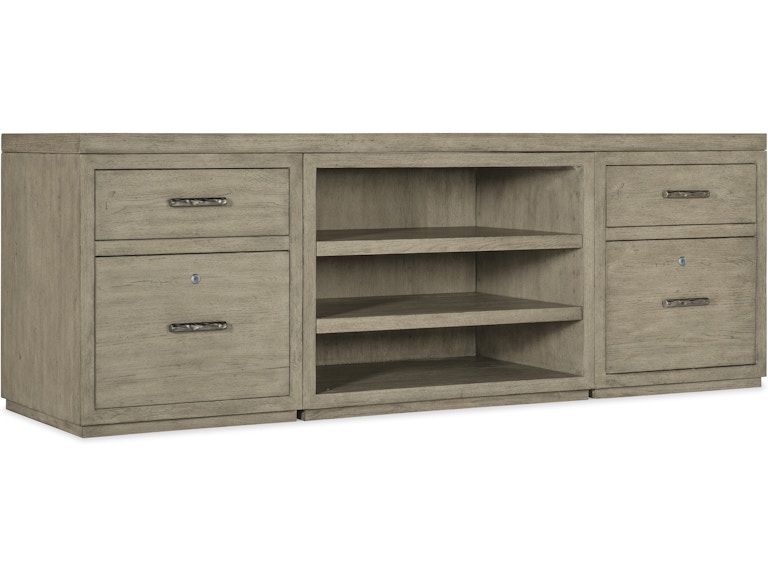 Hooker Furniture Home Office Linville Falls Credenza - 84in Top-2 Small Files and Open 6150-10918-85 at Norwood Furniture
