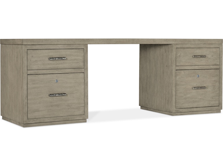 Hooker Furniture Home Office Linville Falls Desk - 84in Top-2 Small Files 6150-10913-85 at Norwood Furniture