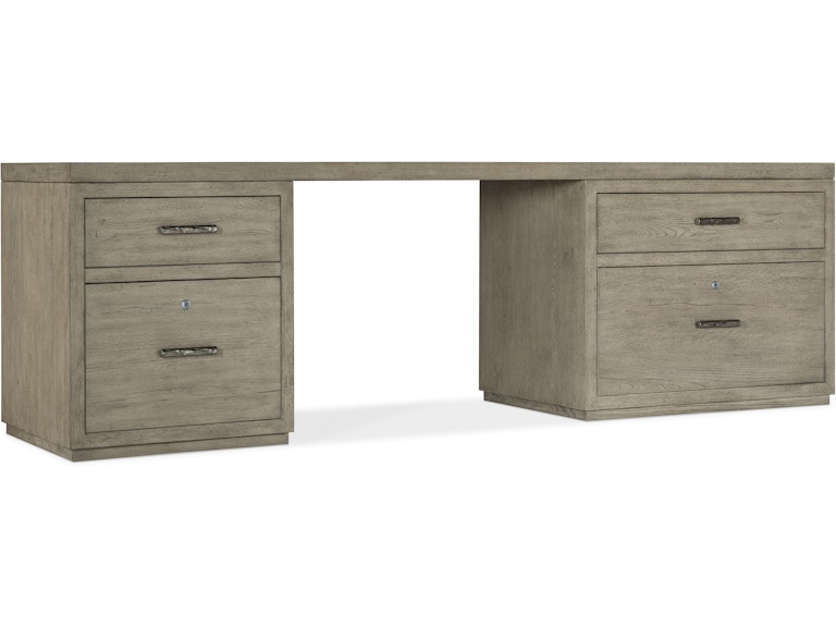 Hooker Furniture Home Office Linville Falls Desk - 96in Top-Small File and Lateral File 6150-10923-85 at Norwood Furniture