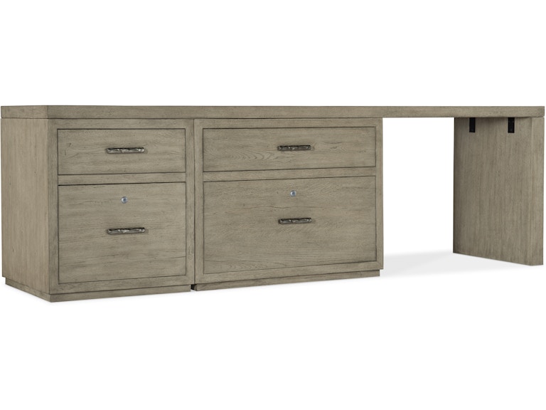 Hooker Furniture Home Office Linville Falls Desk - 96in Top-Small File-Lateral File and Leg 6150-10928-85 at Norwood Furniture