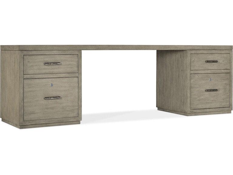 Hooker Furniture Home Office Linville Falls Desk - 96in Top-2 Small Files 6150-10921-85 at Norwood Furniture