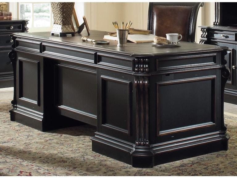Hooker Furniture Home Office Telluride 76'' Executive Desk w/Wood Panels 370-10-563 at Norwood Furniture