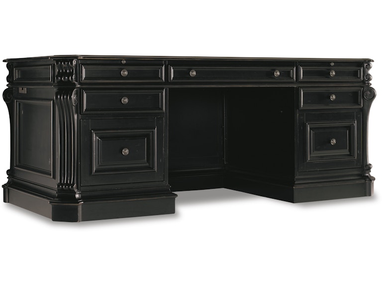 Hooker Furniture Home Office Telluride 76'' Executive Desk w/Leather Panels 370-10-363 at Norwood Furniture