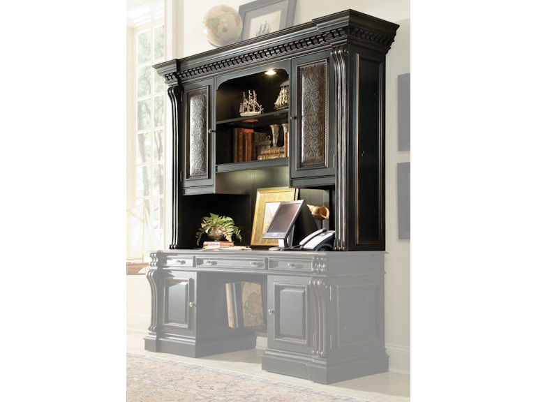 Hooker Furniture Home Office Telluride Computer Credenza Hutch 370-10-467 at Norwood Furniture