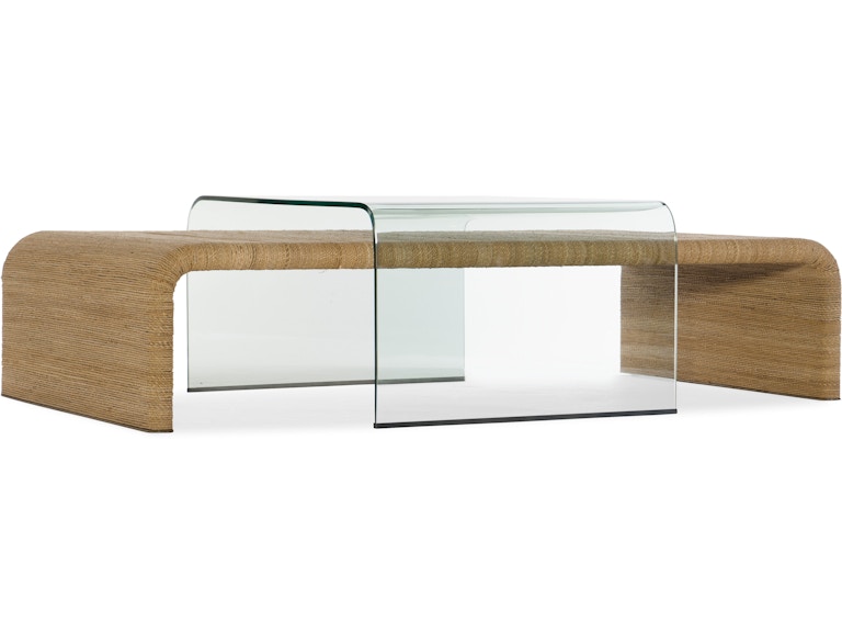 Hooker Furniture Living Room Amani Rope and Glass Cocktail Table 1672-80210-80 at Norwood Furniture